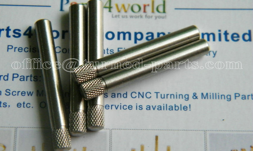 China 303 stainless steel custom precision diamond knurled small turning pins & rods manufacturer