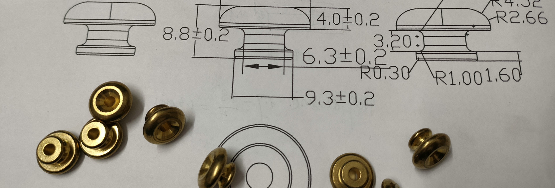 custom musical components and guitar brass button