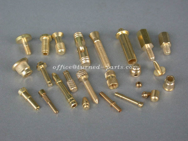 custom precision Brass Knurled & threaded small turned parts machining factory