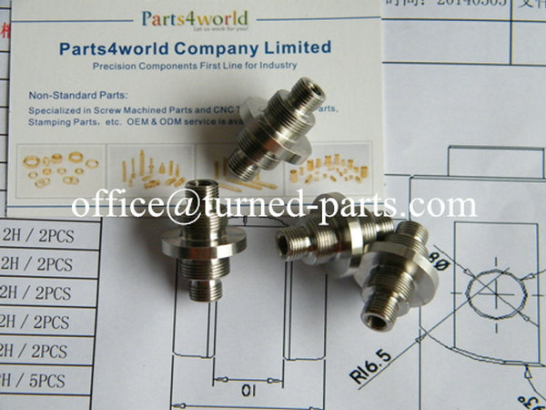 custom precision 316 stainless steel double head threaded stepped connectors  machining factory