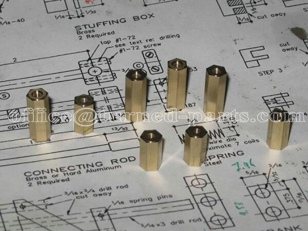 custom precision  hex brass long nuts & threaded connectors machining factory