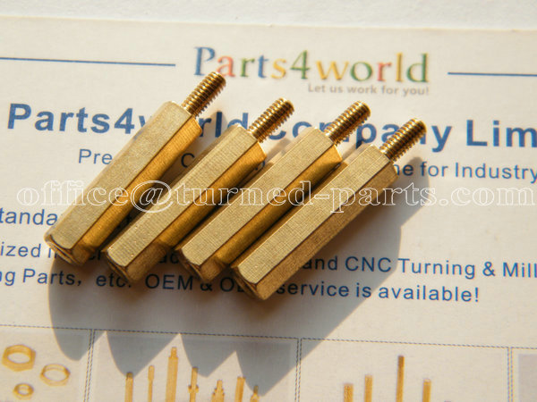 custom precision brass hex connecting rods & connectors machining factory