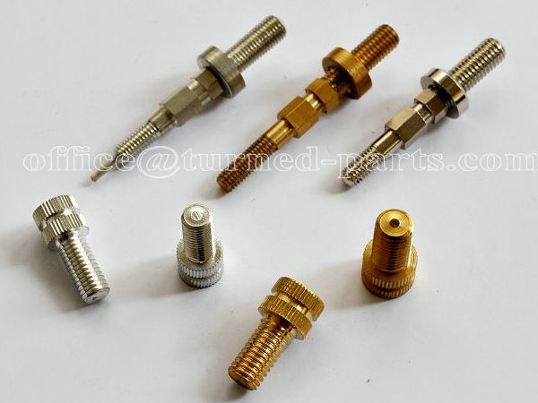 custom precision stepped knurled and double head threaded aluminum turned parts manufacturer